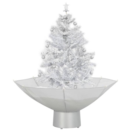 Schneiender Weihnachtsbaum mit Schirmfuß Weiß 75 cm
