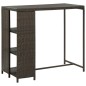 Bartisch mit Regal Braun 120x60x110 cm Poly Rattan Bartisch mit Regal Braun 120x60x110 cm Poly Rattan
