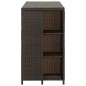 Bartisch mit Regal Braun 120x60x110 cm Poly Rattan Bartisch mit Regal Braun 120x60x110 cm Poly Rattan