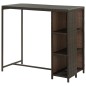Bartisch mit Regal Braun 120x60x110 cm Poly Rattan Bartisch mit Regal Braun 120x60x110 cm Poly Rattan