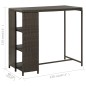 Bartisch mit Regal Braun 120x60x110 cm Poly Rattan Bartisch mit Regal Braun 120x60x110 cm Poly Rattan