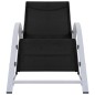 vidaXL Sonnenliegen 2 Stk. mit Tisch Aluminium Schwarz vidaXL Sonnenliegen 2 Stk. mit Tisch Aluminium Schwarz