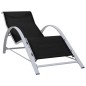 vidaXL Sonnenliegen 2 Stk. mit Tisch Aluminium Schwarz vidaXL Sonnenliegen 2 Stk. mit Tisch Aluminium Schwarz