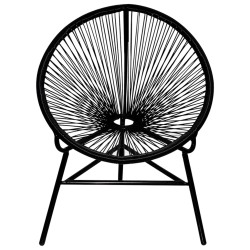 Garten-Mond-Stuhl Poly Rattan Schwarz