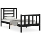Massivholzbett mit Kopfteil Schwarz 100x200 cm Massivholzbett mit Kopfteil Schwarz 100x200 cm