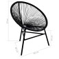 Garten-Mond-Stuhl Poly Rattan Schwarz Garten-Mond-Stuhl Poly Rattan Schwarz