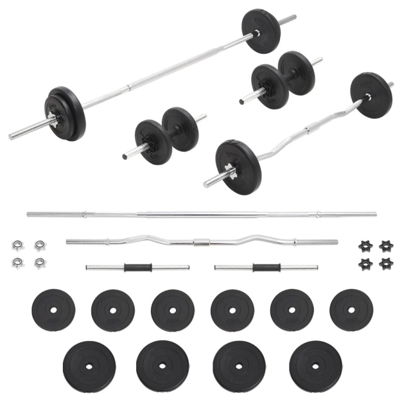 vidaXL Langhantel- und Kurzhantel-Set 30 kg vidaXL Langhantel- und Kurzhantel-Set 30 kg