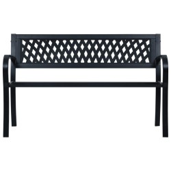 vidaXL Gartenbank 125 cm Schwarz Stahl