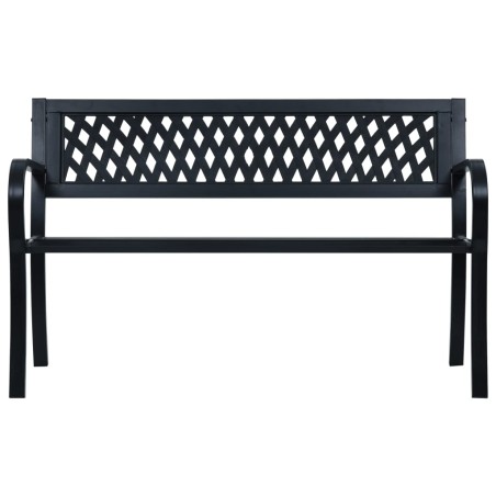 vidaXL Gartenbank 125 cm Schwarz Stahl