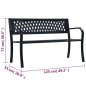 vidaXL Gartenbank 125 cm Schwarz Stahl vidaXL Gartenbank 125 cm Schwarz Stahl