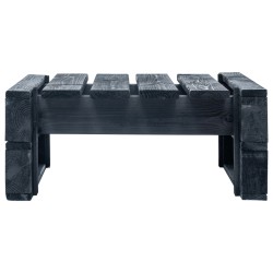 Outdoor-Ottomane Paletten Holz Schwarz