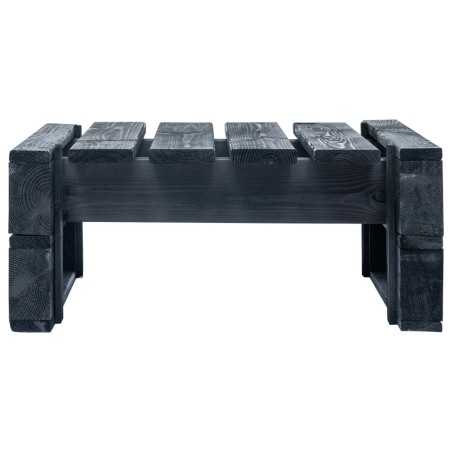 Outdoor-Ottomane Paletten Holz Schwarz