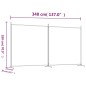 vidaXL 2-tlg. Paravent Anthrazit 348x180 cm Stoff vidaXL 2-tlg. Paravent Anthrazit 348x180 cm Stoff
