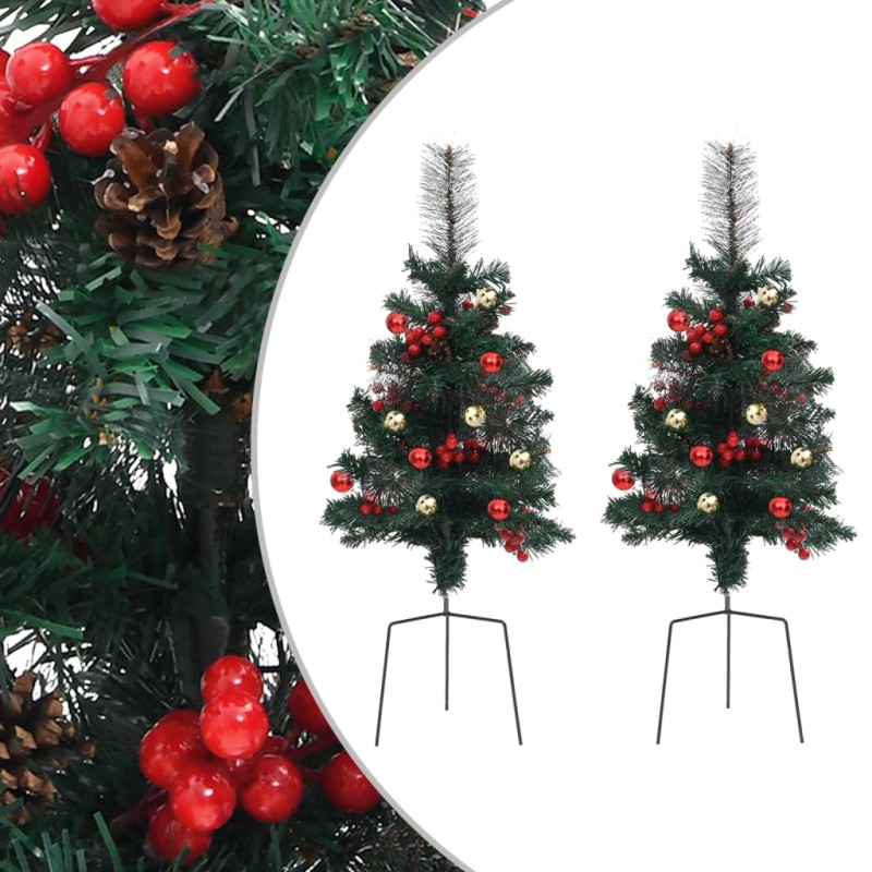 Künstliche Weihnachtsbäume 2 Stk. 76 cm PVC Künstliche Weihnachtsbäume 2 Stk. 76 cm PVC