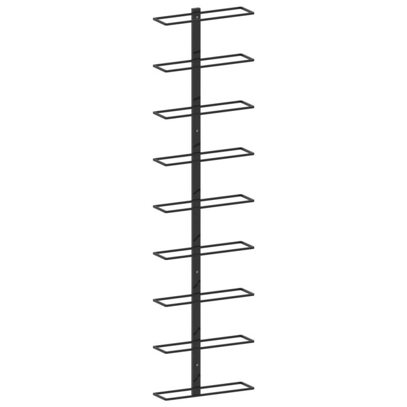 vidaXL Wand-Weinregal für 9 Flaschen Schwarz Eisen vidaXL Wand-Weinregal für 9 Flaschen Schwarz Eisen