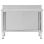 Arbeitsschrank mit Schiebetüren 120x50x(95-97) cm Edelstahl Arbeitsschrank mit Schiebetüren 120x50x(95-97) cm Edelstahl