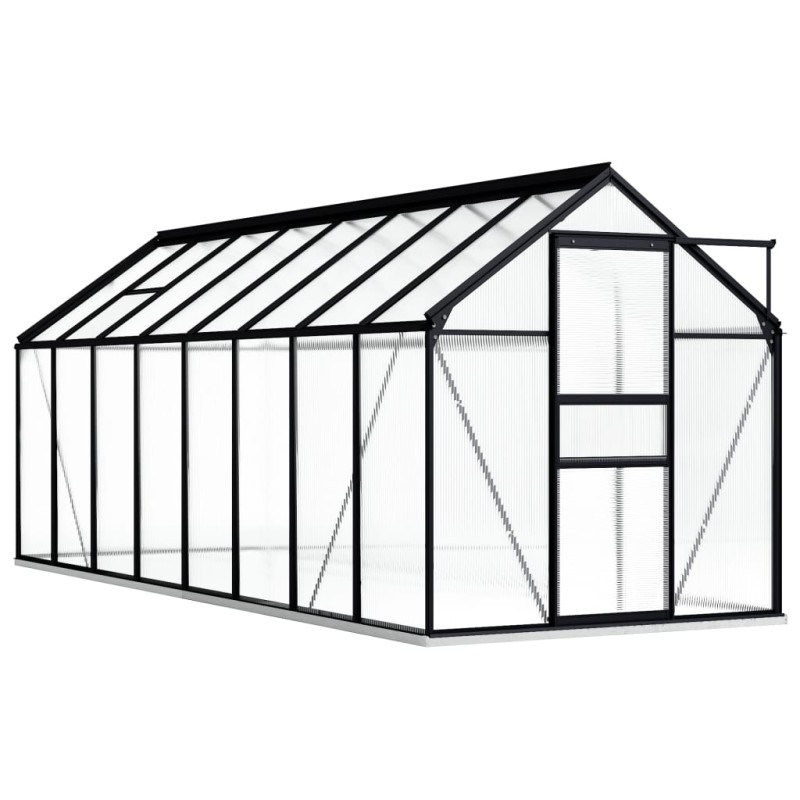 Gewächshaus mit Fundament Anthrazit Aluminium 9,31 m² Gewächshaus mit Fundament Anthrazit Aluminium 9,31 m²