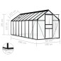 Gewächshaus mit Fundament Anthrazit Aluminium 9,31 m² Gewächshaus mit Fundament Anthrazit Aluminium 9,31 m²