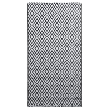vidaXL Outdoor-Teppich Weiß und Schwarz 190x290 cm PP