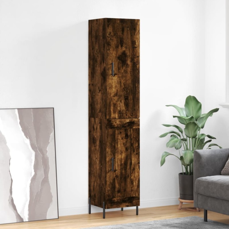 Highboard Räuchereiche 34,5x34x180 cm Holzwerkstoff Highboard Räuchereiche 34,5x34x180 cm Holzwerkstoff