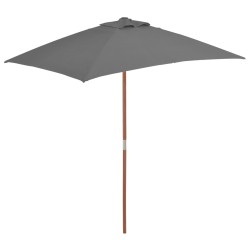 vidaXL Sonnenschirm mit Holzmast 150 x 200 cm Anthrazit
