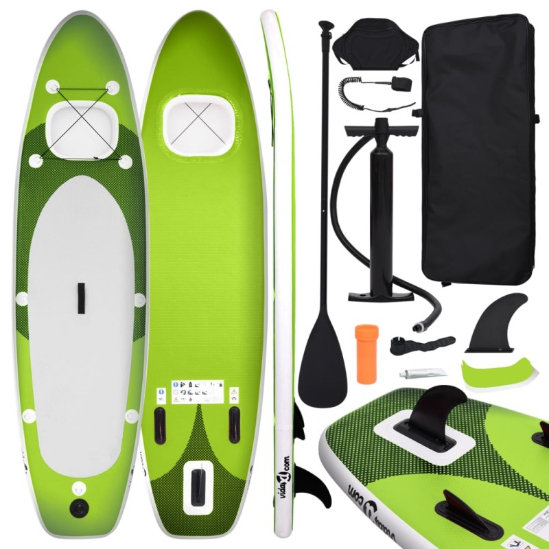 vidaXL SUP-Board-Set Aufblasbar Grün 300x76x10 cm vidaXL SUP-Board-Set Aufblasbar Grün 300x76x10 cm