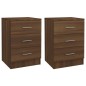vidaXL Nachttische 2 Stk. Braun Eichen-Optik 38x35x56 cm Holzwerkstoff vidaXL Nachttische 2 Stk. Braun Eichen-Optik 38x35x56 cm Holzwerkstoff