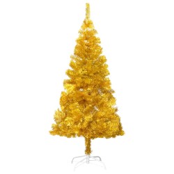 Künstlicher Weihnachtsbaum mit Ständer Golden 150 cm PET