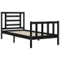 Massivholzbett mit Kopfteil Schwarz 100x200 cm Massivholzbett mit Kopfteil Schwarz 100x200 cm