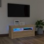 TV-Schrank mit LED-Leuchten Sonoma-Eiche 90x35x40 cm TV-Schrank mit LED-Leuchten Sonoma-Eiche 90x35x40 cm
