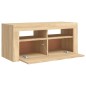 TV-Schrank mit LED-Leuchten Sonoma-Eiche 90x35x40 cm TV-Schrank mit LED-Leuchten Sonoma-Eiche 90x35x40 cm