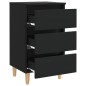 vidaXL Nachttisch mit Massivholz-Beinen Schwarz 40x35x69 cm vidaXL Nachttisch mit Massivholz-Beinen Schwarz 40x35x69 cm