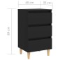 vidaXL Nachttisch mit Massivholz-Beinen Schwarz 40x35x69 cm vidaXL Nachttisch mit Massivholz-Beinen Schwarz 40x35x69 cm