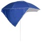 Strandschirm mit Seitenwänden Blau 215 cm Strandschirm mit Seitenwänden Blau 215 cm