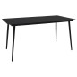 Garten-Esstisch Schwarz 150x80x74 cm Stahl und Glas Garten-Esstisch Schwarz 150x80x74 cm Stahl und Glas