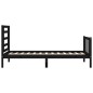 Massivholzbett mit Kopfteil Schwarz 100x200 cm Massivholzbett mit Kopfteil Schwarz 100x200 cm