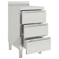 Gastro-Küchenschrank mit 3 Schubladen Edelstahl