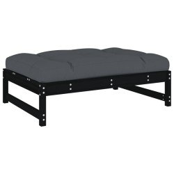 Gartenhocker Schwarz 120x80 cm Massivholz Kiefer
