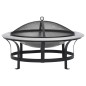 vidaXL Garten-Feuerschale mit Grill Edelstahl 76 cm vidaXL Garten-Feuerschale mit Grill Edelstahl 76 cm