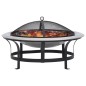 vidaXL Garten-Feuerschale mit Grill Edelstahl 76 cm vidaXL Garten-Feuerschale mit Grill Edelstahl 76 cm