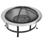 vidaXL Garten-Feuerschale mit Grill Edelstahl 76 cm vidaXL Garten-Feuerschale mit Grill Edelstahl 76 cm