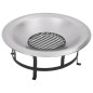 vidaXL Garten-Feuerschale mit Grill Edelstahl 76 cm vidaXL Garten-Feuerschale mit Grill Edelstahl 76 cm