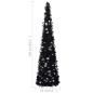 Künstlicher Pop-Up-Weihnachtsbaum Schwarz 150 cm PET Künstlicher Pop-Up-Weihnachtsbaum Schwarz 150 cm PET