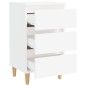 vidaXL Nachttische mit Massivholz-Beinen 2 Stk. Weiß 40x35x69 cm vidaXL Nachttische mit Massivholz-Beinen 2 Stk. Weiß 40x35x69 cm