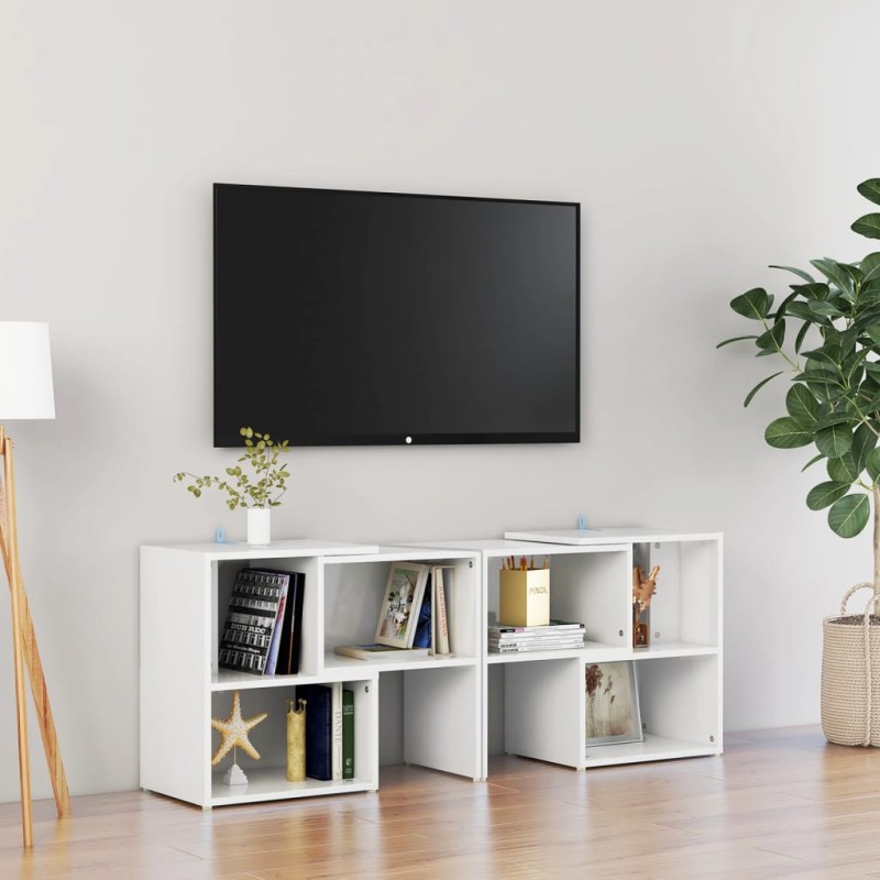 vidaXL TV-Schrank Hochglanz-Weiß 104x30x52cm Holzwerkstoff