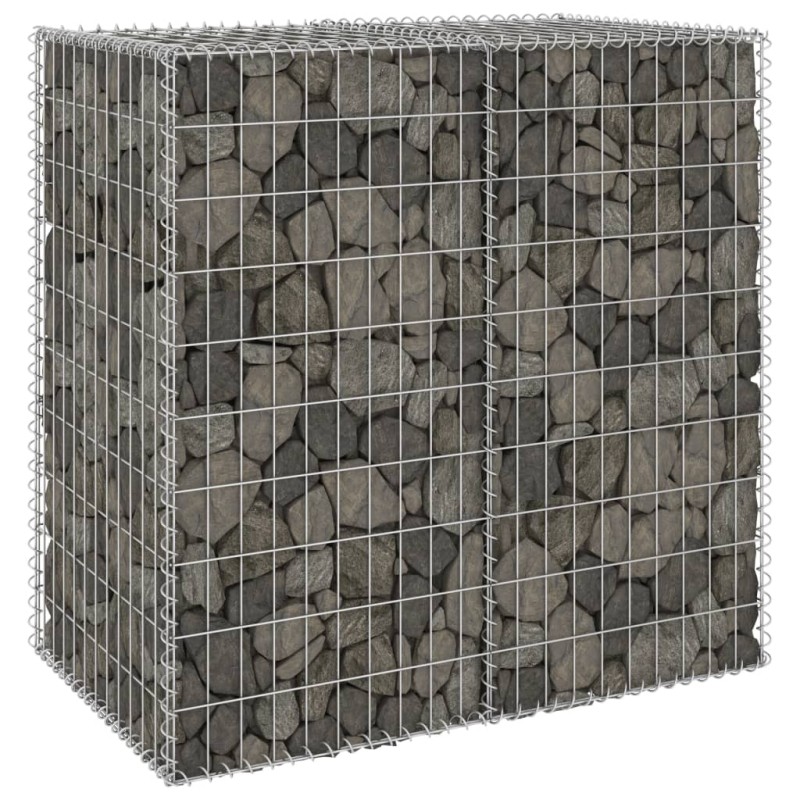 vidaXL Gabionenwand mit Abdeckung Verzinkter Stahl 100x60x100 cm vidaXL Gabionenwand mit Abdeckung Verzinkter Stahl 100x60x100 cm