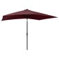 vidaXL Sonnenschirm mit LEDs und Stahl-Mast Bordeauxrot 2x3 m vidaXL Sonnenschirm mit LEDs und Stahl-Mast Bordeauxrot 2x3 m