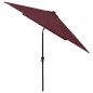 vidaXL Sonnenschirm mit LEDs und Stahl-Mast Bordeauxrot 2x3 m vidaXL Sonnenschirm mit LEDs und Stahl-Mast Bordeauxrot 2x3 m