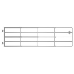 5-Rohre-Weidetor Stahl (115-300)×90 cm Silbern