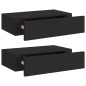 Wand-Schubladenregale 2 Stk. Schwarz 40x23,5x10 cm MDF Wand-Schubladenregale 2 Stk. Schwarz 40x23,5x10 cm MDF